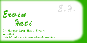 ervin hati business card